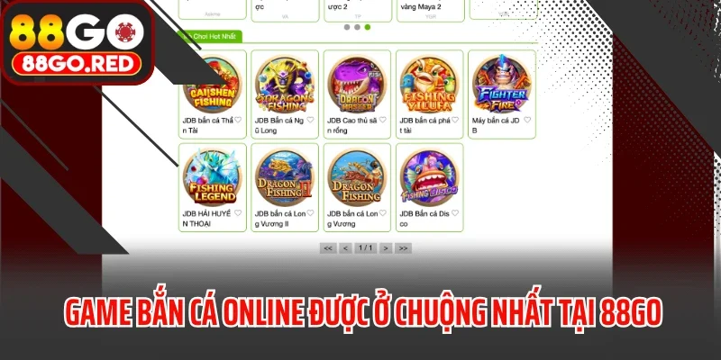 Các game bắn cá online được ở chuộng nhất tại 88GO